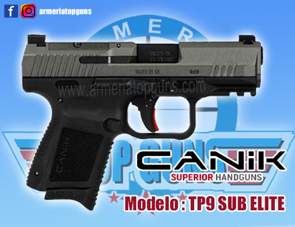 Pistola marca CANIK modelo TP9 SUB ELITE, Calibre 9x19mm